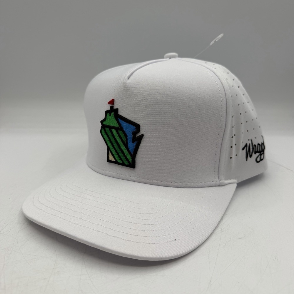 Waggle Wisconsin State Of Golf OG Hat Cap Snapback Adjustable White NWT